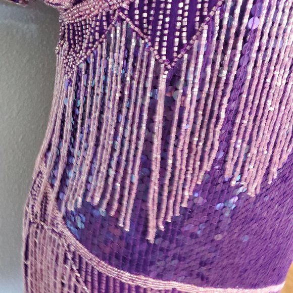 Scala Purple Beaded Dress - Picture 10 of 13